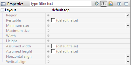 Border layout properties in property editor