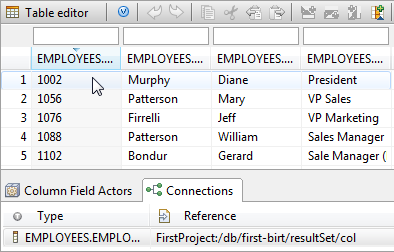 VirtualSpace table editor