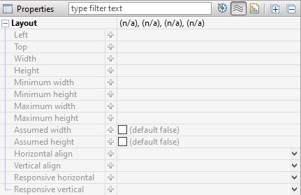 Absolute layout properties in property editor